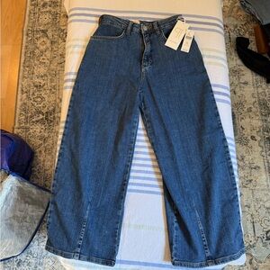 Pilcro Blue Flare Wide Leg Denim